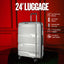 Stylish 24-Inch Silver Hardcase Spinner Luggage with TSA Lock - Korvel