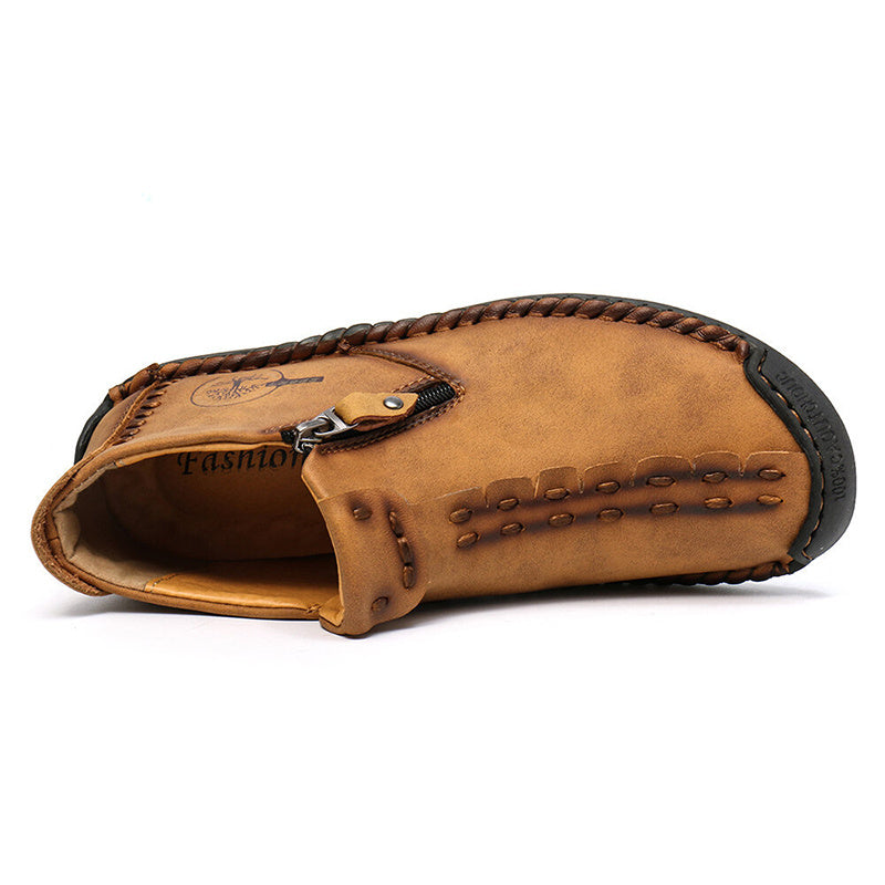 Men's Stylish Ankle Boots with Zipper for Outdoor Activities