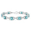 Bracelet de tennis en argent sterling .925 avec topaze bleue et diamants - 7"