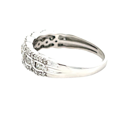 Bague de mariage en diamant naturel de 0,50 ct en or blanc 14KT