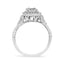 Anillo de cóctel de diamante redondo de .925 plata esterlina 1/3 Cttw - Talla 7