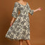 Ruffle Hem Floral Print V-Neck Dress for Women