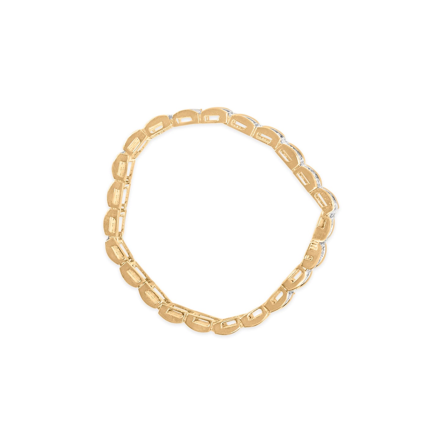 Pulsera de eslabones de diamantes de corte redondo de 10K en oro amarillo de 5.00 Cttw
