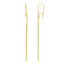 14k Yellow Gold Long Bar Diamond Cut Drop Earrings