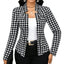 Blazer Houndstooth Automne Hiver Cardigan Long Manches