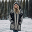 Long Loose-fitting Hooded Coat with 3D Digital Print