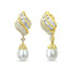Boucles d'oreilles pendantes en or jaune 18 carats, diamants et perles de mer du Sud