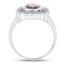 Bague en argent sterling avec améthyste et tanzanite de 2,53 carats