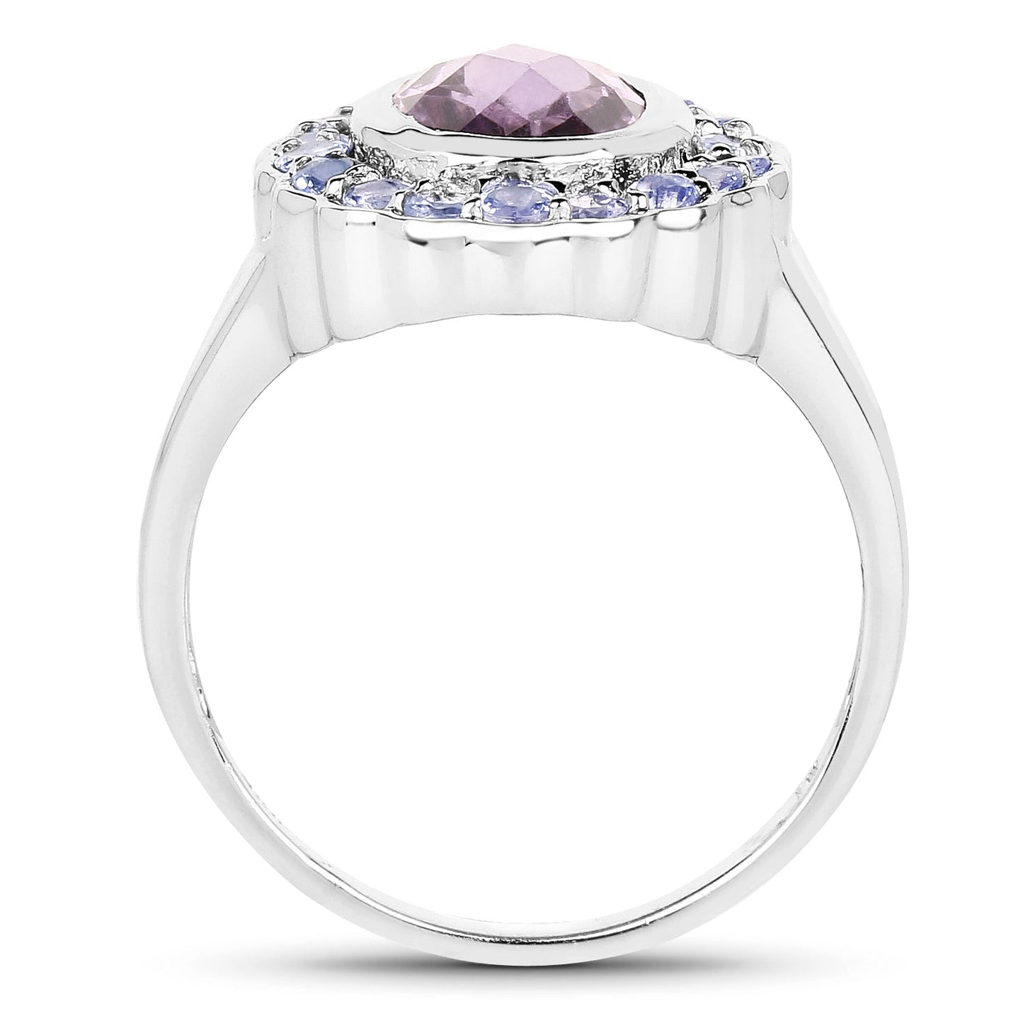 Bague en argent sterling avec améthyste et tanzanite de 2,53 carats