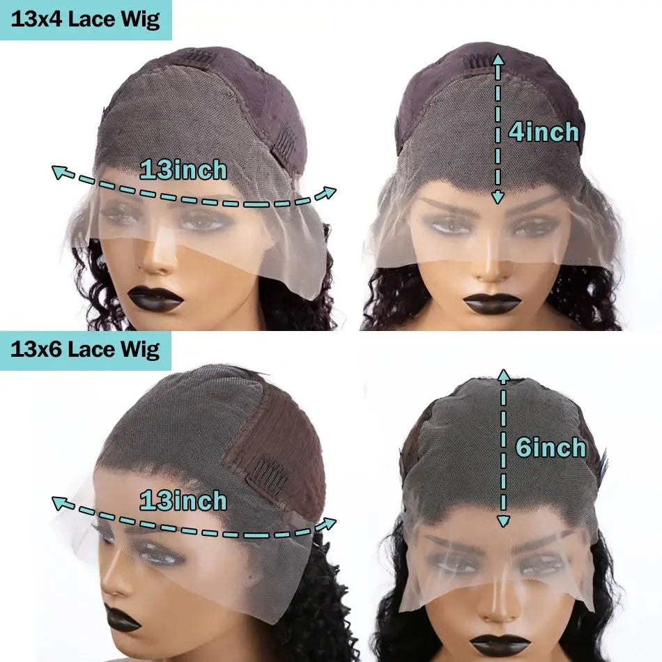 Peluca de encaje frontal de cabello humano con onda profunda al 250% - 30/40 pulgadas