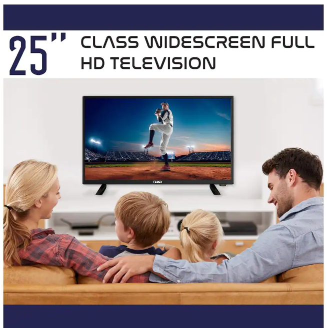 Televisor LED Naxa de 25" 12 Voltios AC/DC 1080p de Pantalla Ancha