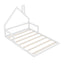 Full Size Wood Floor Bed with House-shaped Headboard  White - Korvel