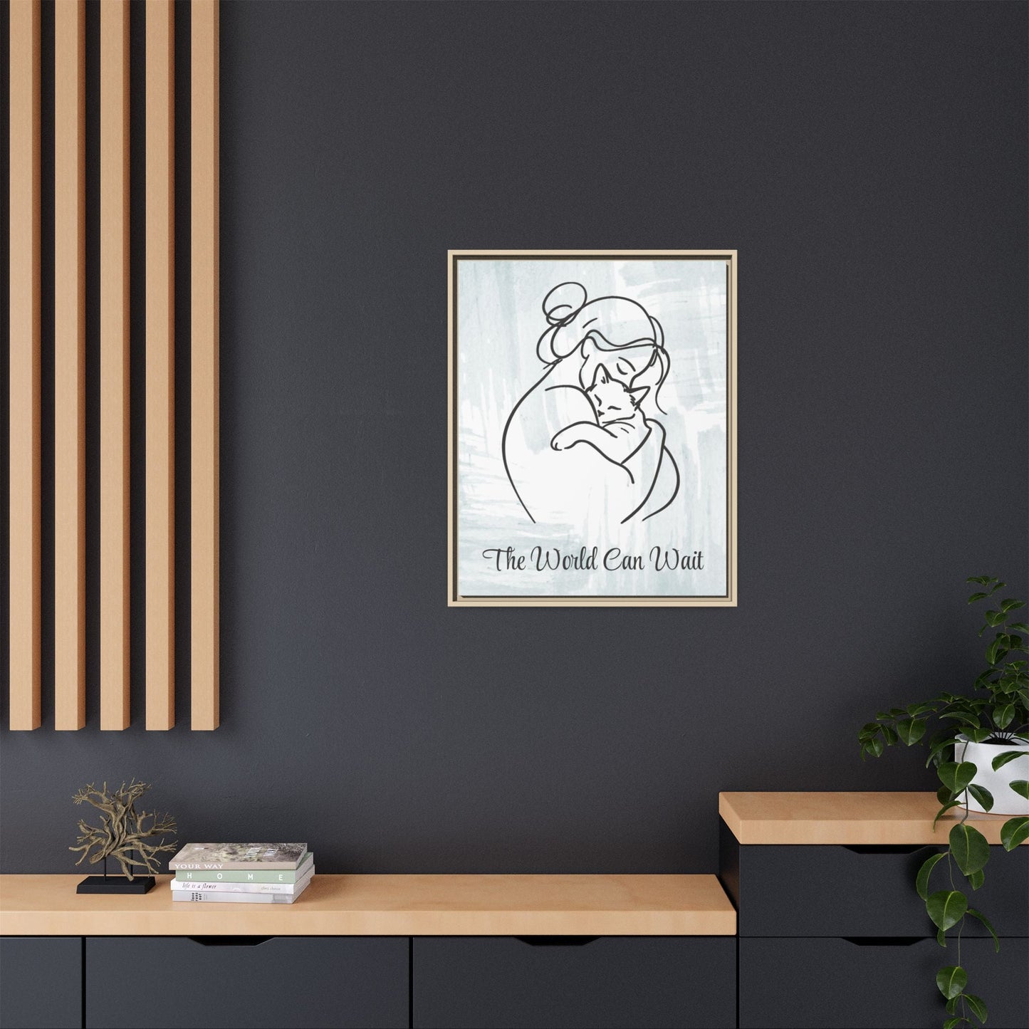L'impression sur toile Chat Le Monde Peut Attendre