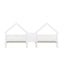 Double Twin Size Platform Bed with House Headboard and Nightstand, White