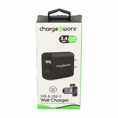 ChargeWorx Dual Wall Charger - Black