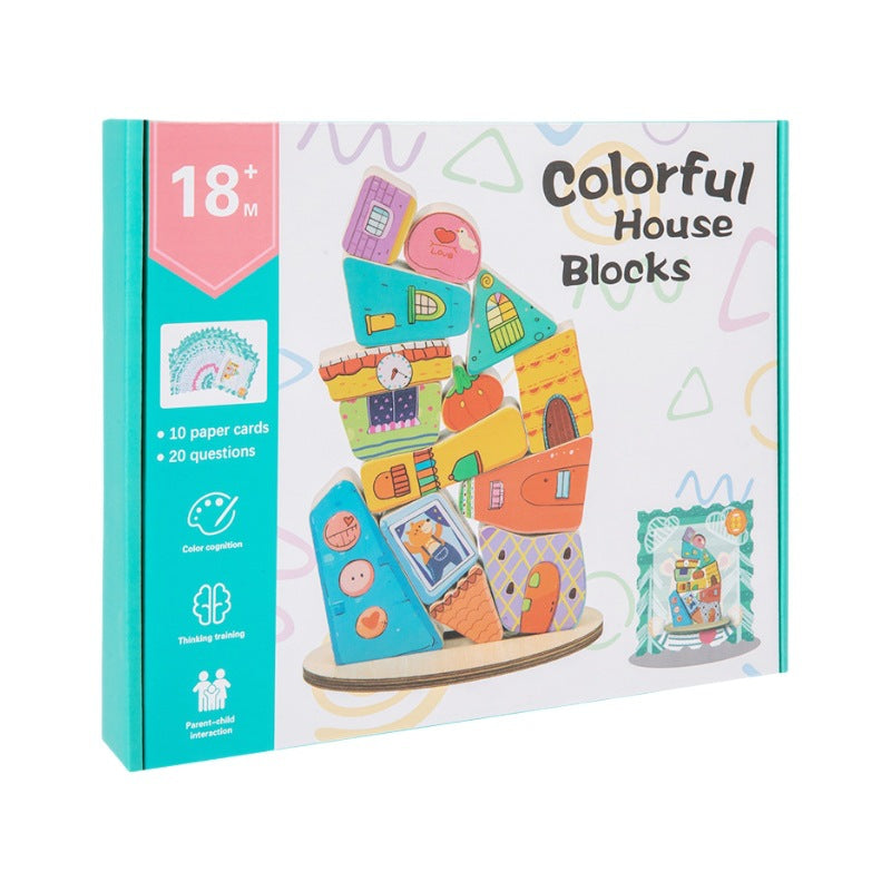 Colorful Wooden Building Blocks for Early Learning