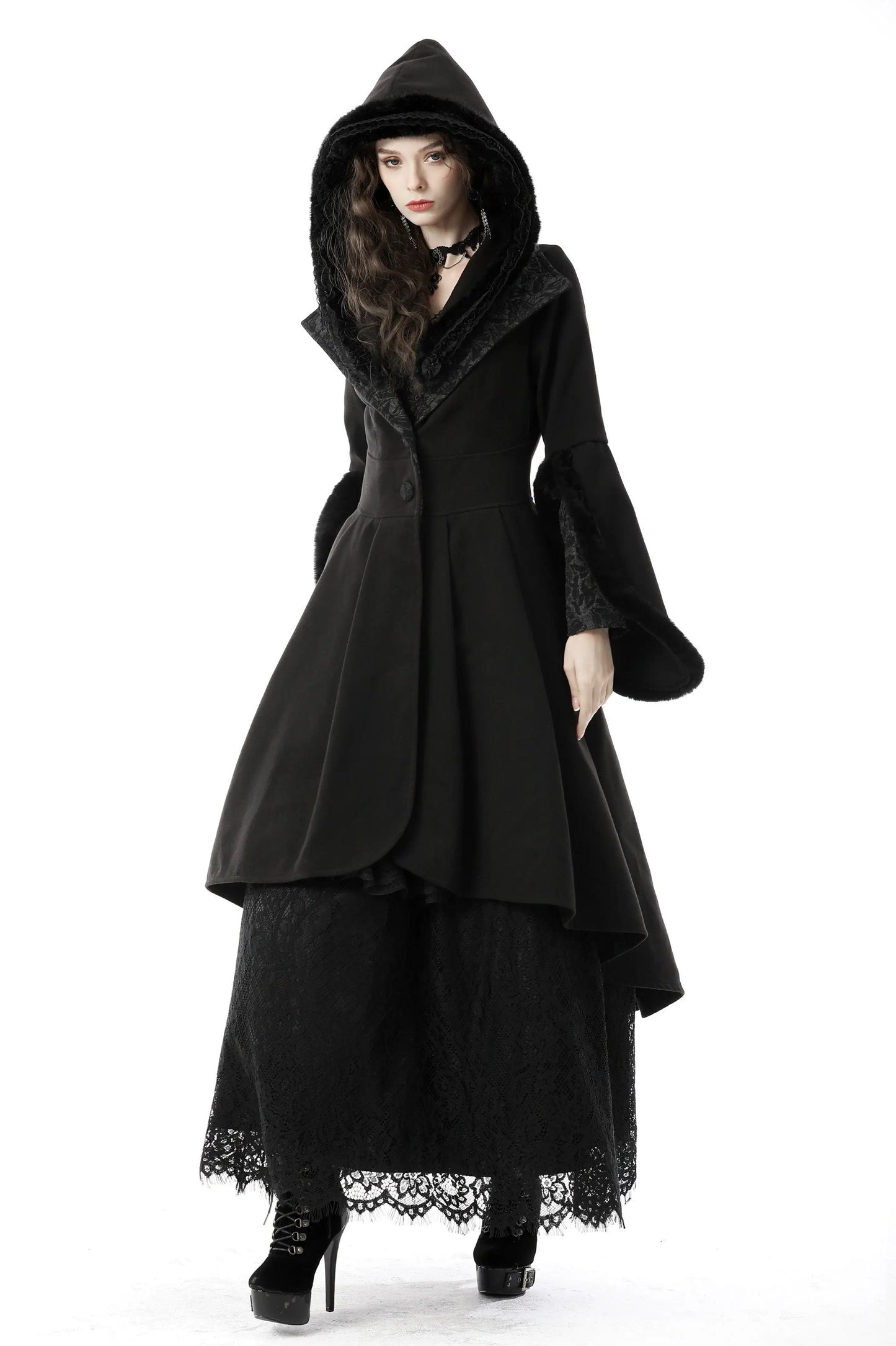 Elegant Stand Collar Wool Overcoat