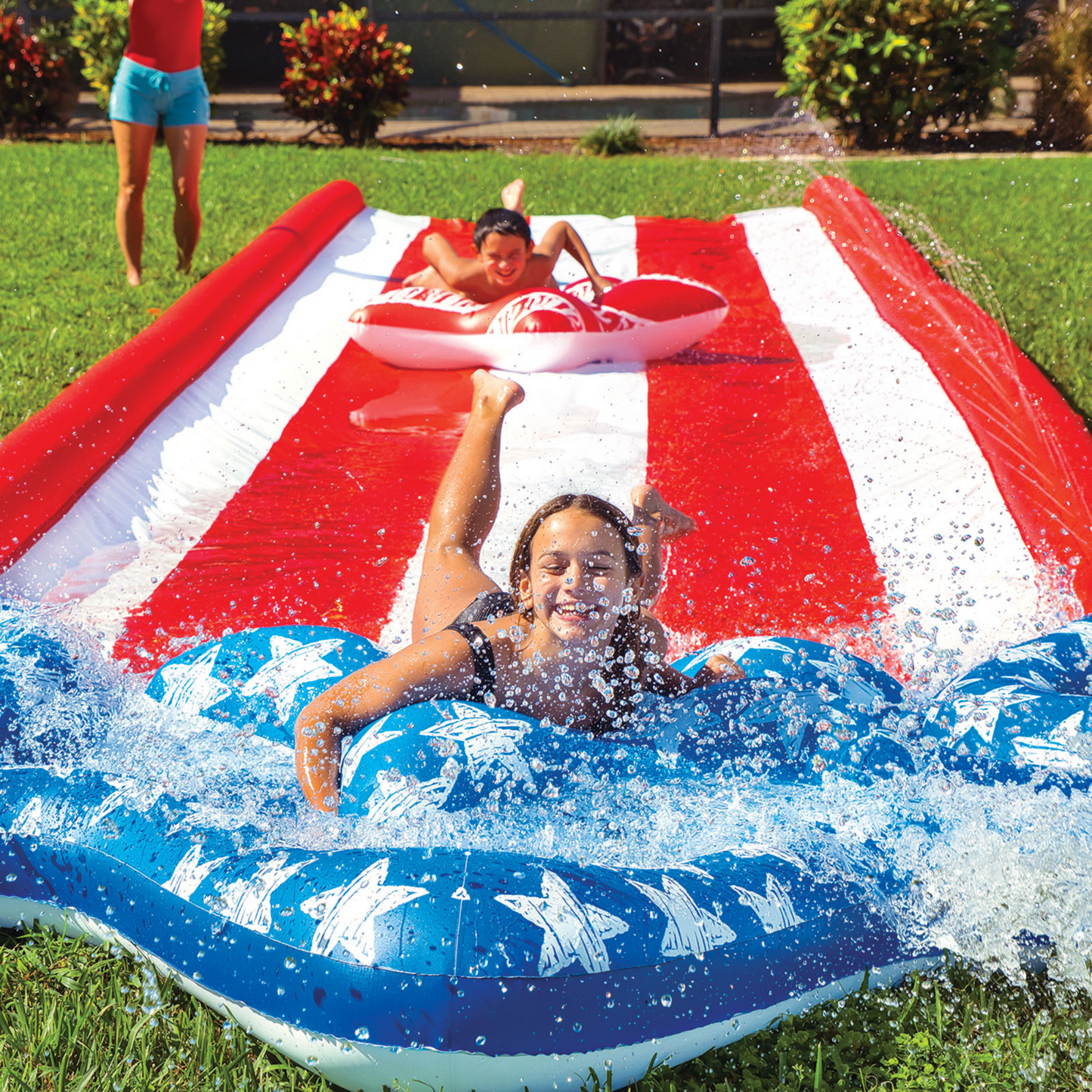 WOW Sports Americana Stars & Stripes Géant Toboggan de 40 pieds pour le Jardin