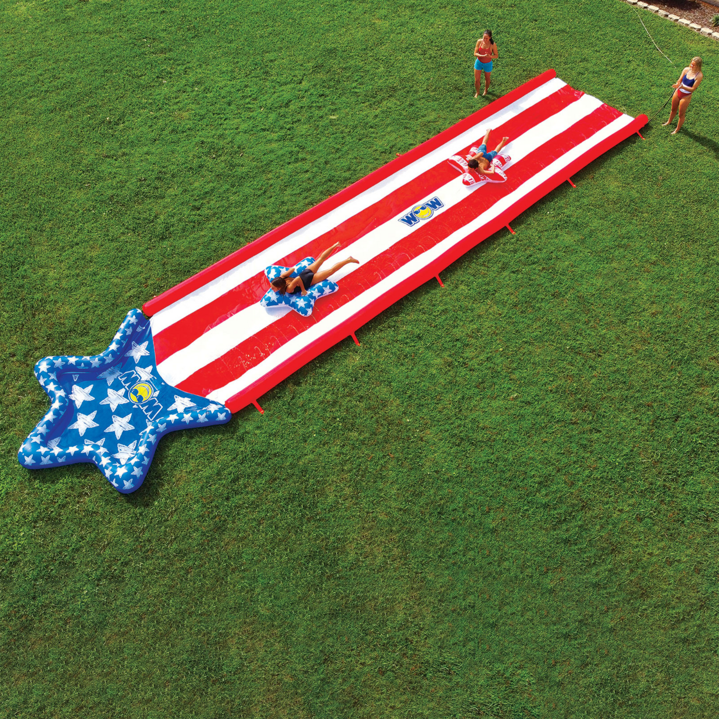 WOW Sports Americana Stars & Stripes Géant Toboggan de 40 pieds pour le Jardin