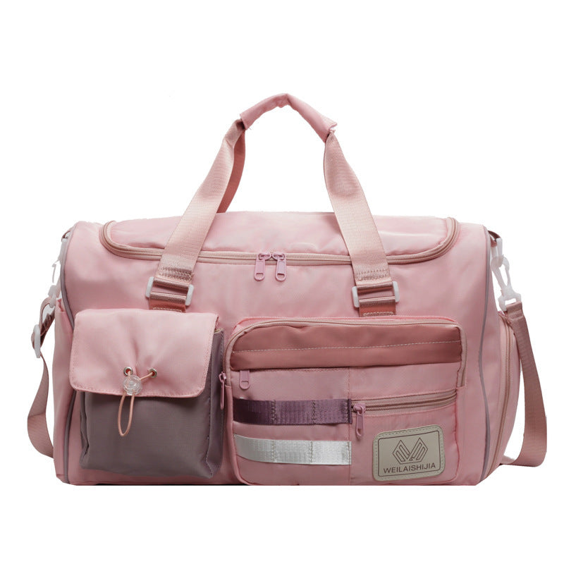 Sac de voyage multi-poches à contraste de couleur tendance
