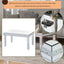 ON-TRANS Modern Glass Mirrored Coffee Table with Adjustable Height