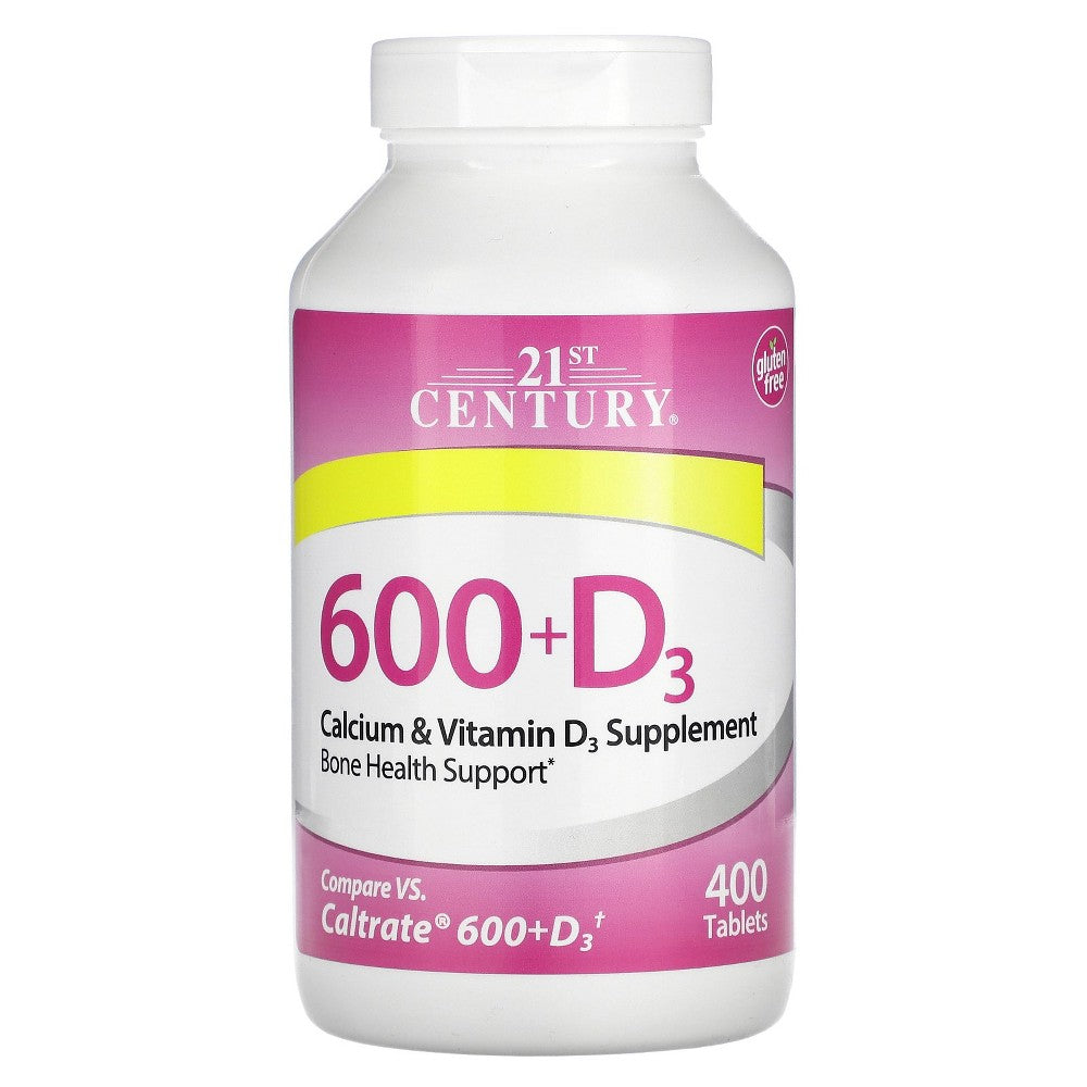 Complément de calcium et de vitamine D3 du 21e siècle, 400 comprimés
