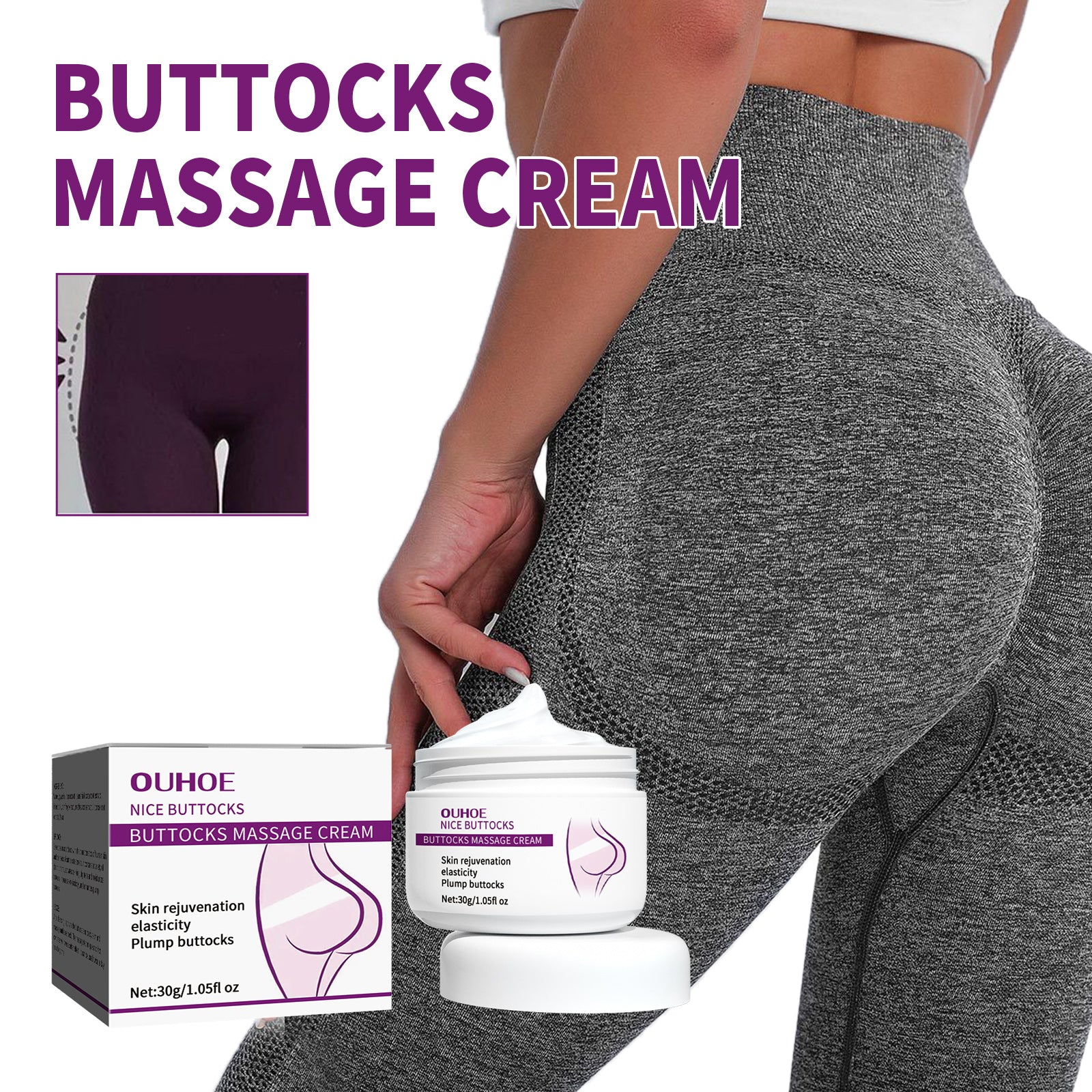 Buttocks Massage Cream, Butt Massage Treatment Firming And Toning Up Buttocks And Slimming Up Hips Cream - Korvel