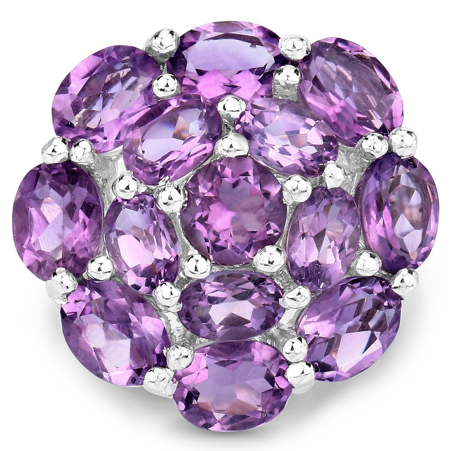 9.28 Carat Genuine Amethyst Sterling Silver Engagement Ring