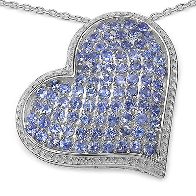 Pendentif en argent sterling de 2,98 carats en tanzanite véritable