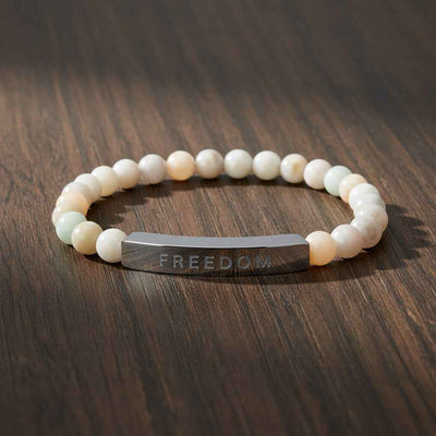 Natural Stone Freedom Bracelet - Stretch Bar Design