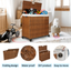 Laundry Hamper With Lid PE Rattan Powder Coating Frame Clothes Hampers with 02 Removable Bags, Wheels, 160L, Brown Color - Korvel