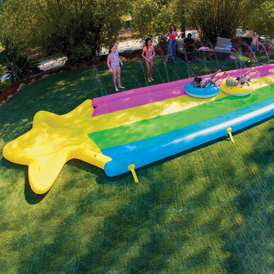 WOW Sports Toboggan Super Slide Rainbow Star de 40' x 8' avec 2 Sleds
