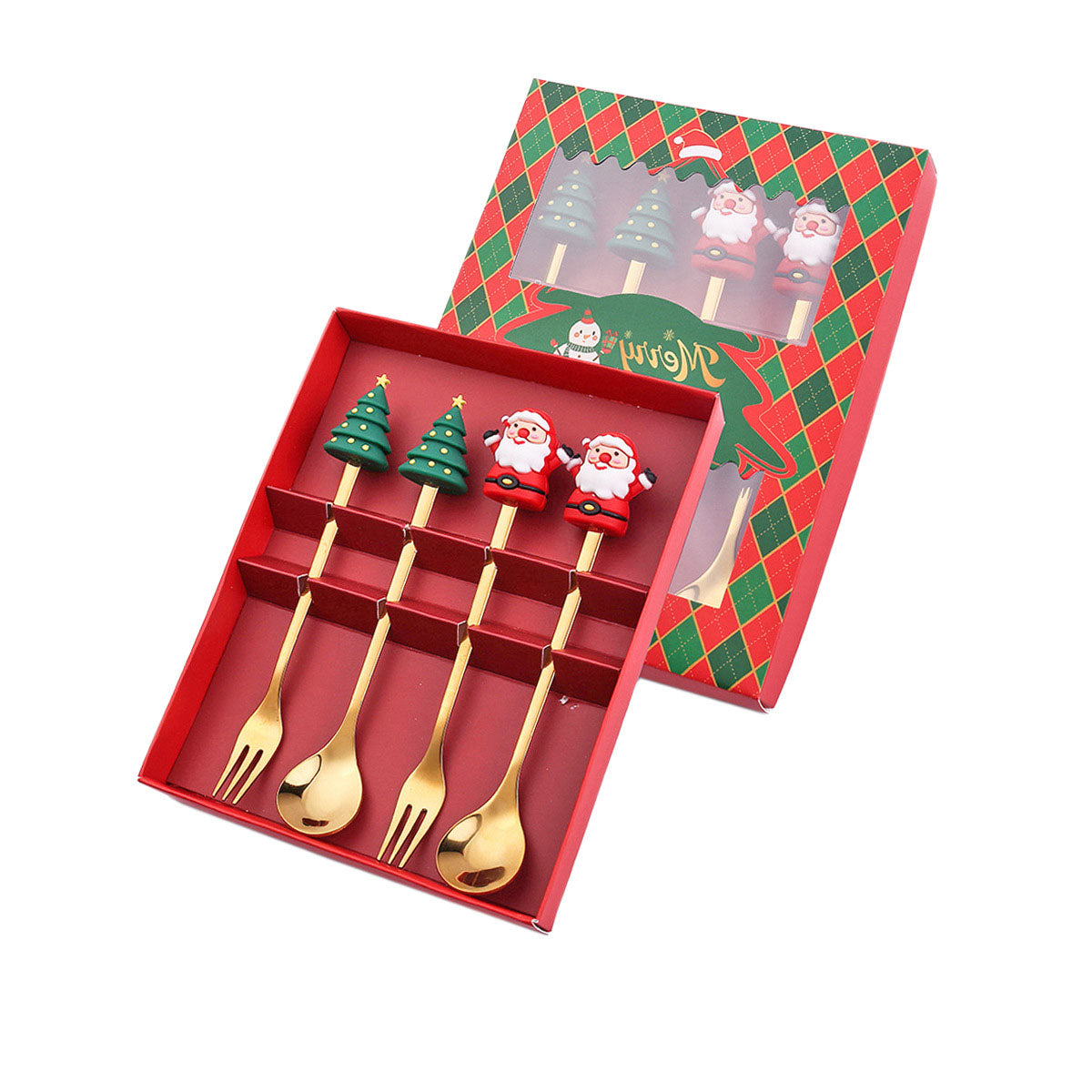 Christmas gift tableware stainless steel coffee spoon dessert spoon fork set - Korvel