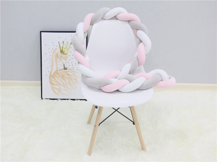 1Pcs 1M/2M/3M Baby Handmade Nodic Knot Newborn Bed Bumper Long Knotted Braid Pillow Baby Bed Bumper Knot Crib Infant Room Decor - Korvel