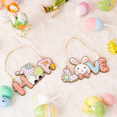 Easter Decoration Supplies Easter Letter Pendant Colorful Rabbit Pendant Colorful Letter Pendant - Korvel