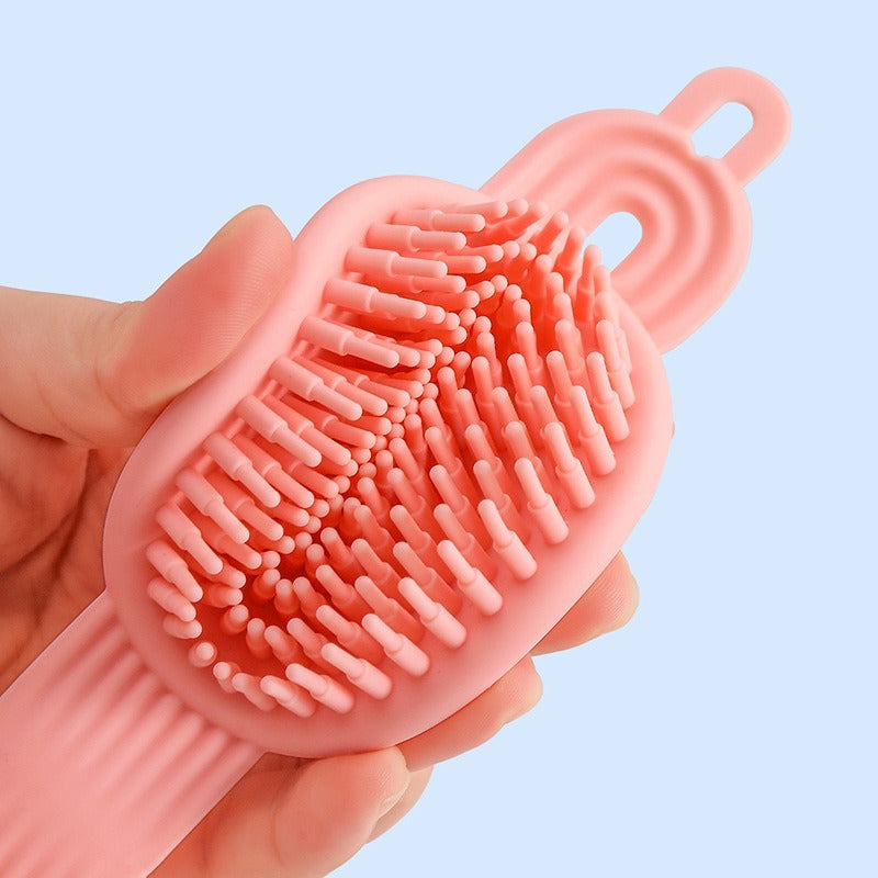 Soft adhesive double-sided hair brush massager for adults and children hair brush for gods bathroom shower brush head massage - Korvel