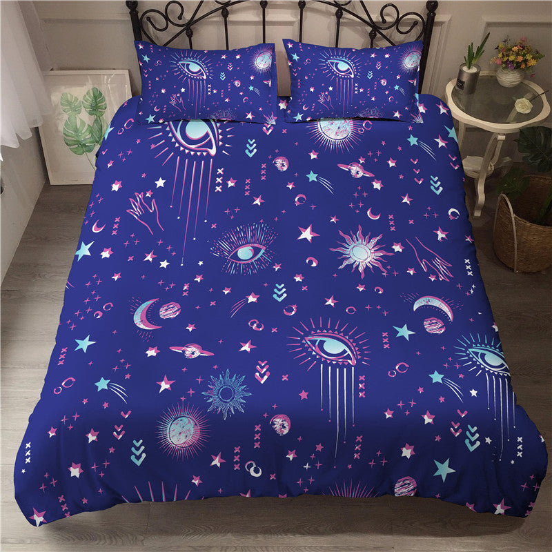 3D digital printing whimsical pattern eyes custom quilted bedding - Korvel