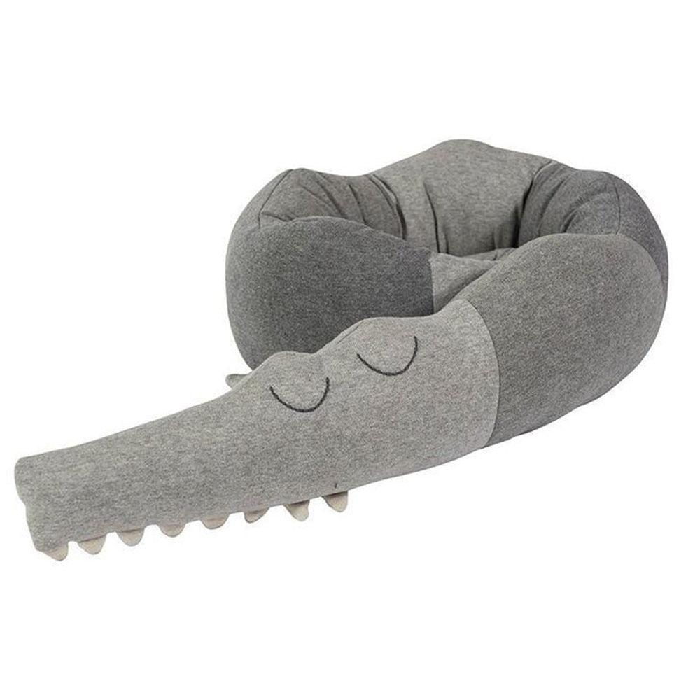 Soft Crocodile Plush Pillow - Bed Rails Crib Bumper Animal Shape Nursery Cradle Decor, Best Gift For Baby Toddler and Children - Korvel