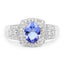 1.42 Carat Genuine Tanzanite & White Topaz Sterling Silver Ring