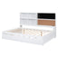 Full Size Daybed with Storage Shelves, Blackboard, Cork board, USB Ports and Twin Size Trundle  White - Korvel