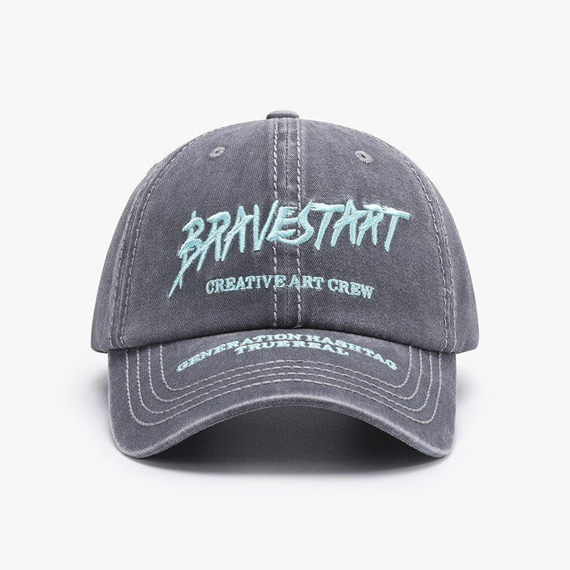 Fashionable Outdoor Versatile Curved Brim Letter Embroidery Men's Flat Tongue Hat Show Face Small Washed Women's Simple Baseball Hat Fashion - Korvel