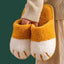 Winter House Warm Fur Slipers For Women Cute Cat paw Designer Bedroom Warm Plush Shoes Non-slip Indoor Women Furry Slippers - Korvel