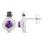 Boucles d'oreilles en argent sterling avec améthyste et diamants de 2,29 carats