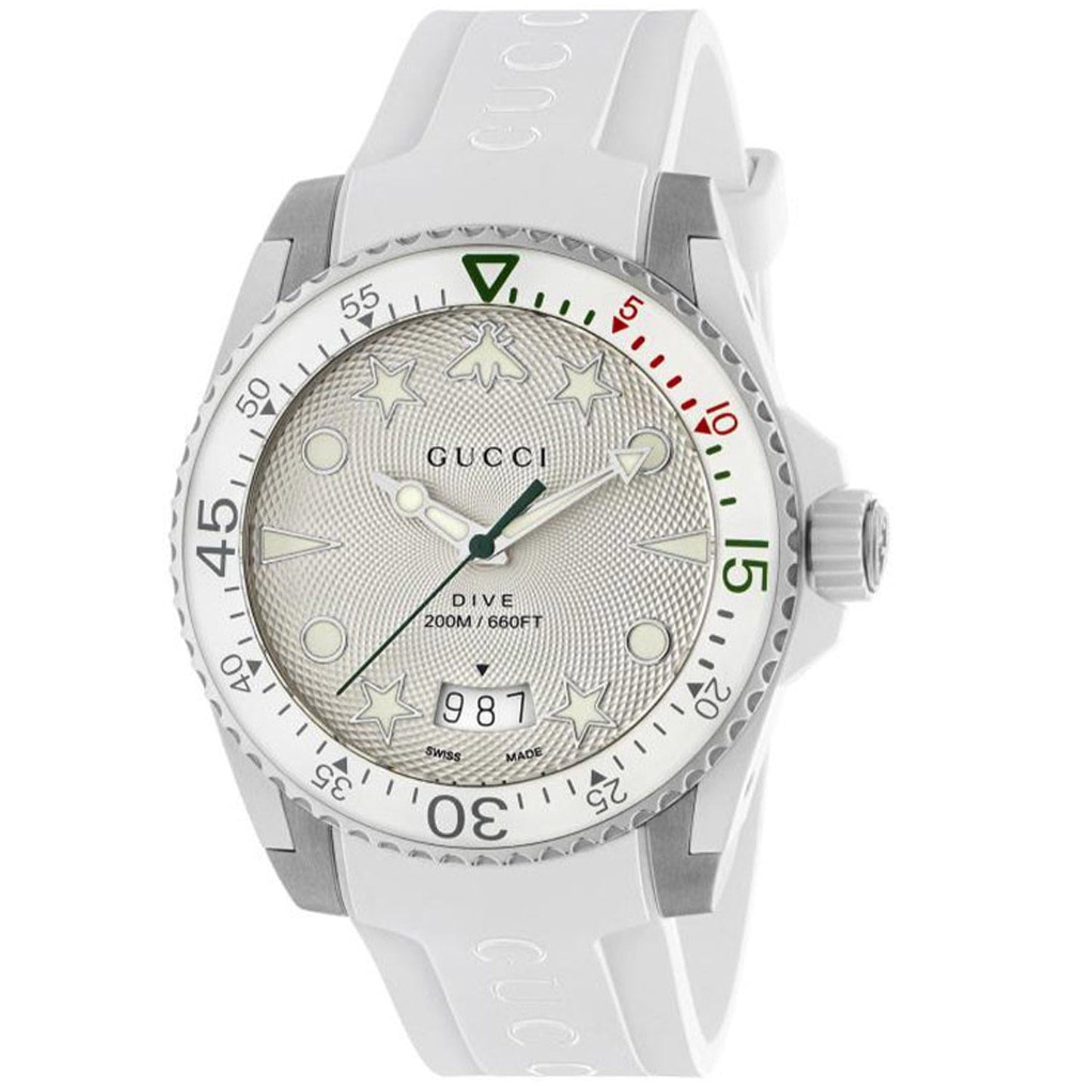 Reloj de buceo para hombres de Gucci - Acero inoxidable y goma premium