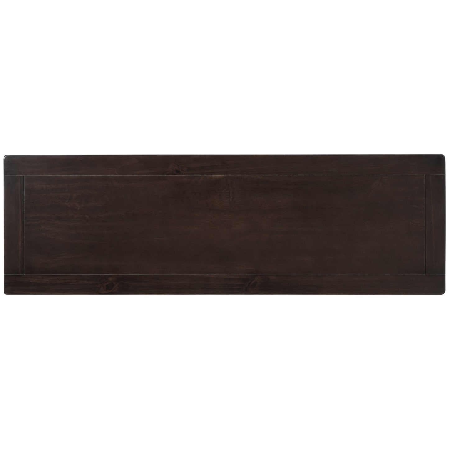 Table Console Rétro avec Étagères Ouvertes - Espresso et Beige