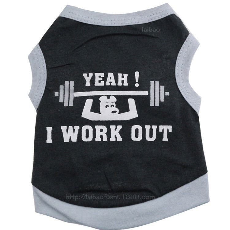 Pet Clothes Dog Clothes Cotton Sweat Weight Lifting Small Dog Pet Vest Spring And Summer - Korvel
