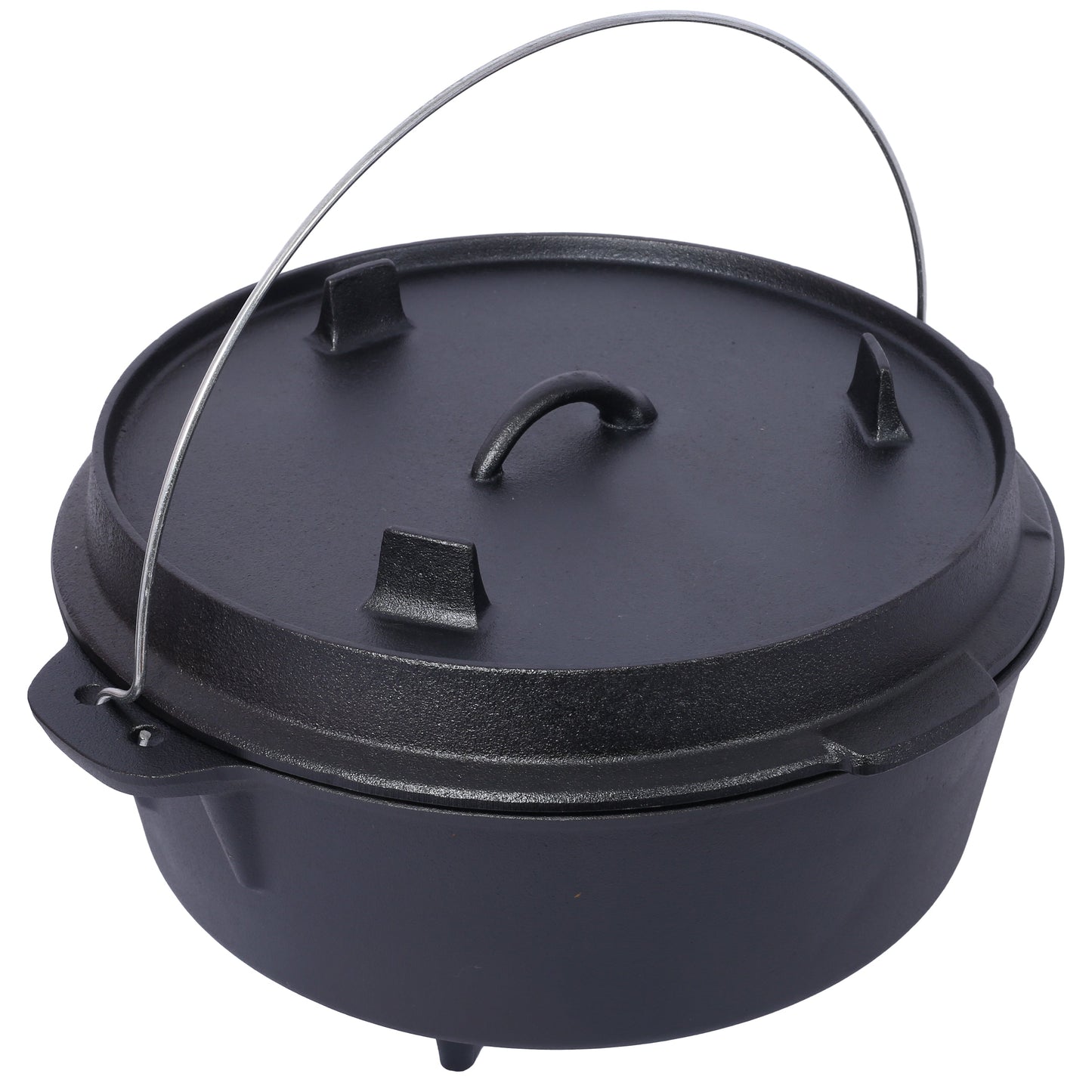 ast iron Dutch oven with lid, outdoor camping deep pot, used for camping, cooking, barbecue and leg rest,  12 Quart - Korvel