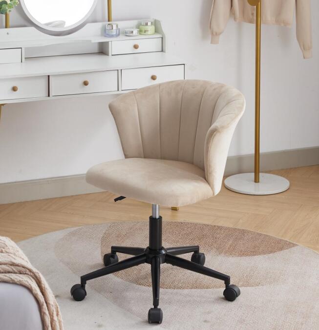 Silla de Oficina en Forma de Flor de Terciopelo con Giro