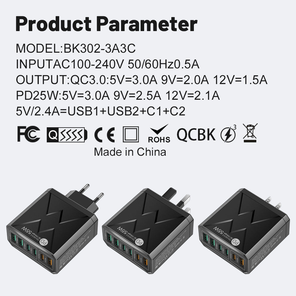 Chargeur de téléphone mobile à chargement rapide premium - 55W PD et QC3.0