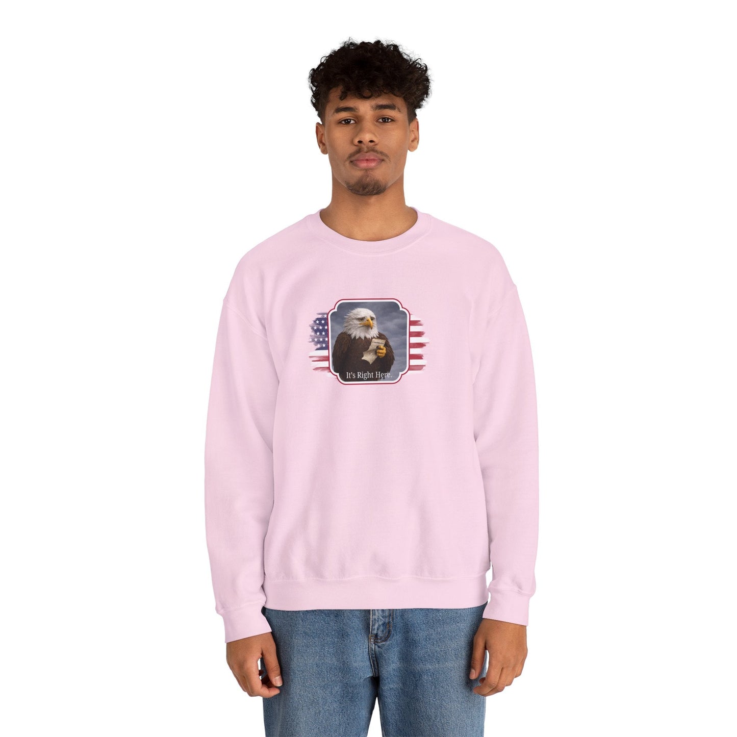 It's Right Here Political Parody Crewneck Sweatshirt